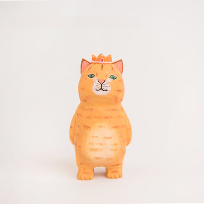 Creative hand-carved painted cat Figurine