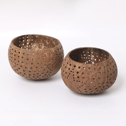 Coconut shell star candle cup