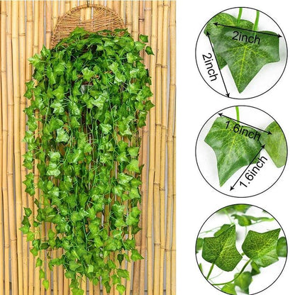 Artificial Ivy Vine Green Plant Wall Hanging Vine Shade Green Strips Wedding Party Garden Home Decor Simulation Vine - chicnests