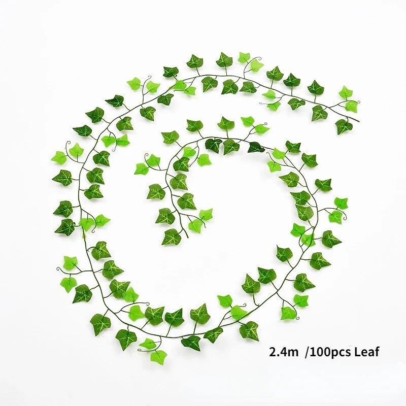 Artificial Ivy Vine Green Plant Wall Hanging Vine Shade Green Strips Wedding Party Garden Home Decor Simulation Vine - chicnests