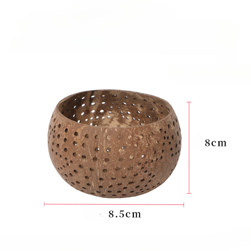 Coconut shell star candle cup