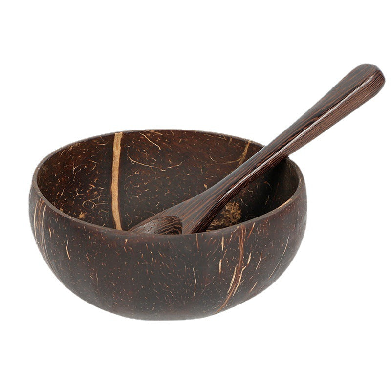 Coconut Bowl and Wenge Wood Spoon Set