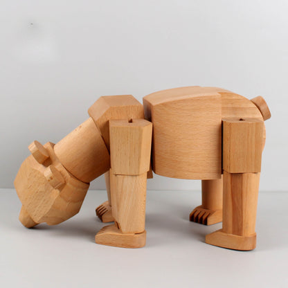 Modern Wooden Bear Decoration