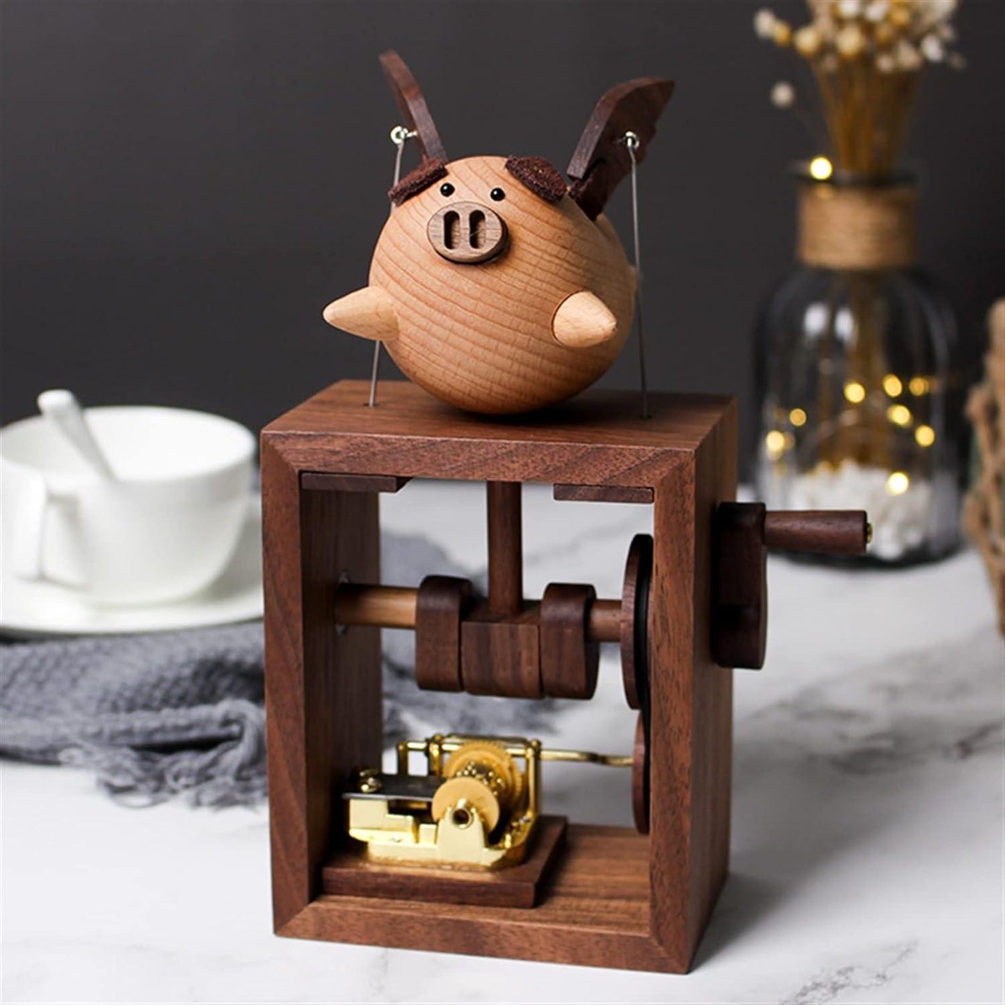 Flying Pig Hand-cranked Music Box - chicnests