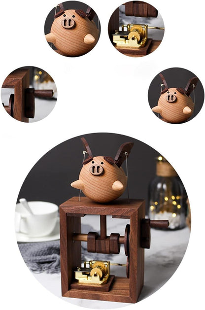 Flying Pig Hand-cranked Music Box - chicnests