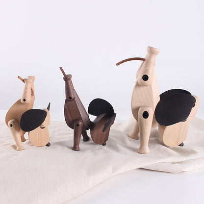 solid wood dog ornaments