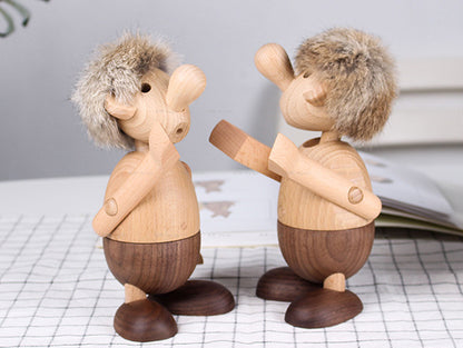 Charming Wooden Doll Ornaments