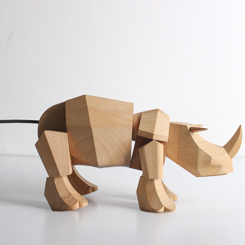 Rustic Rhinoceros Decoration