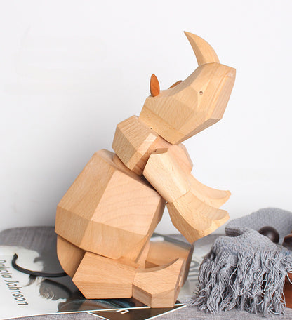 Rustic Rhinoceros Decoration