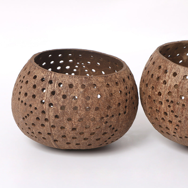 Coconut shell star candle cup