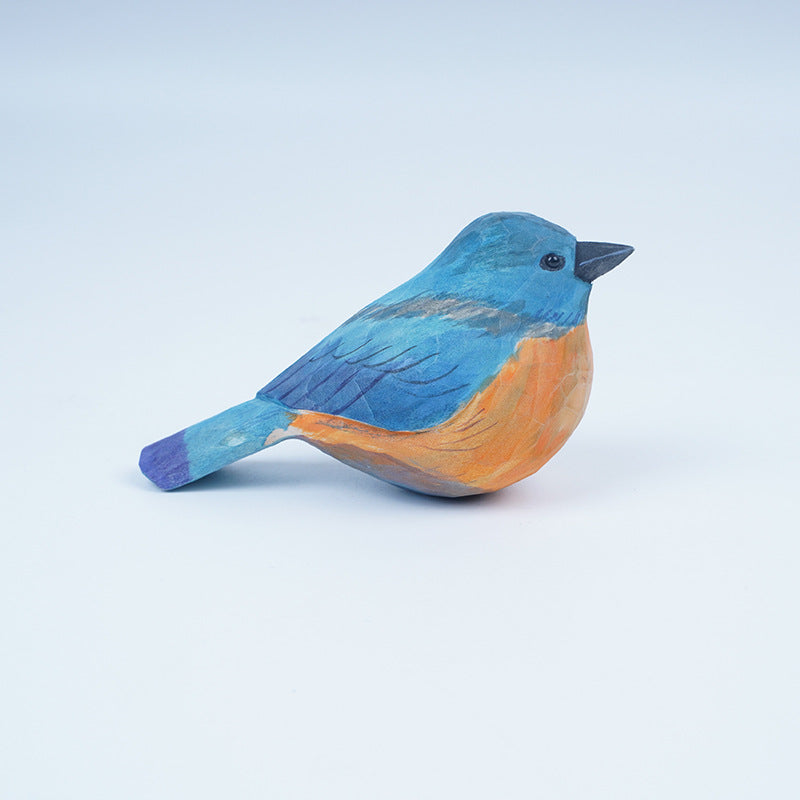 Handcrafted Carvings  Titmouse Figurines