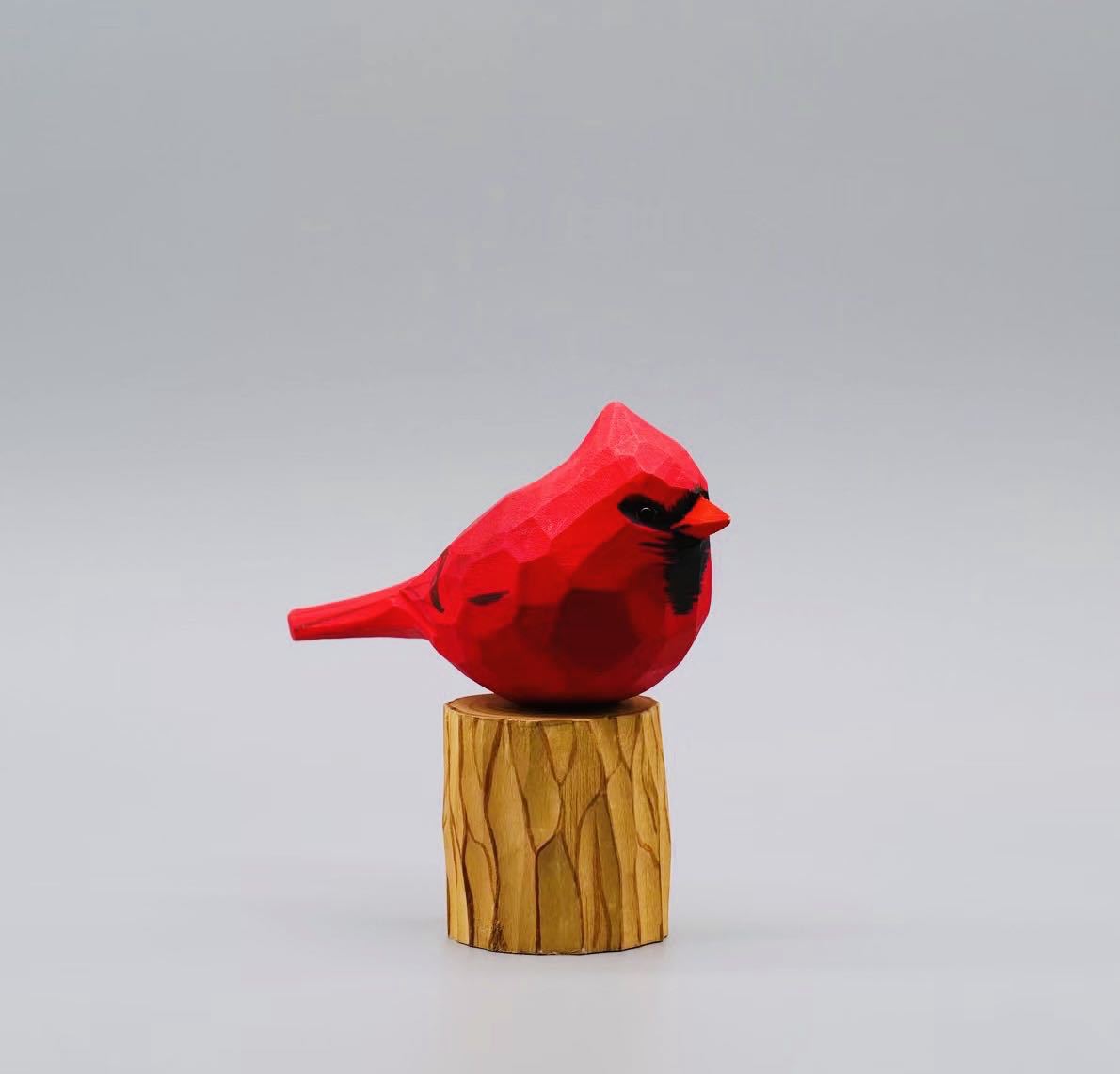 Hand Carved Titmouse Figurines