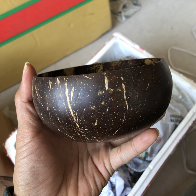 Coconut Bowl and Wenge Wood Spoon Set