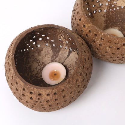 Coconut shell star candle cup