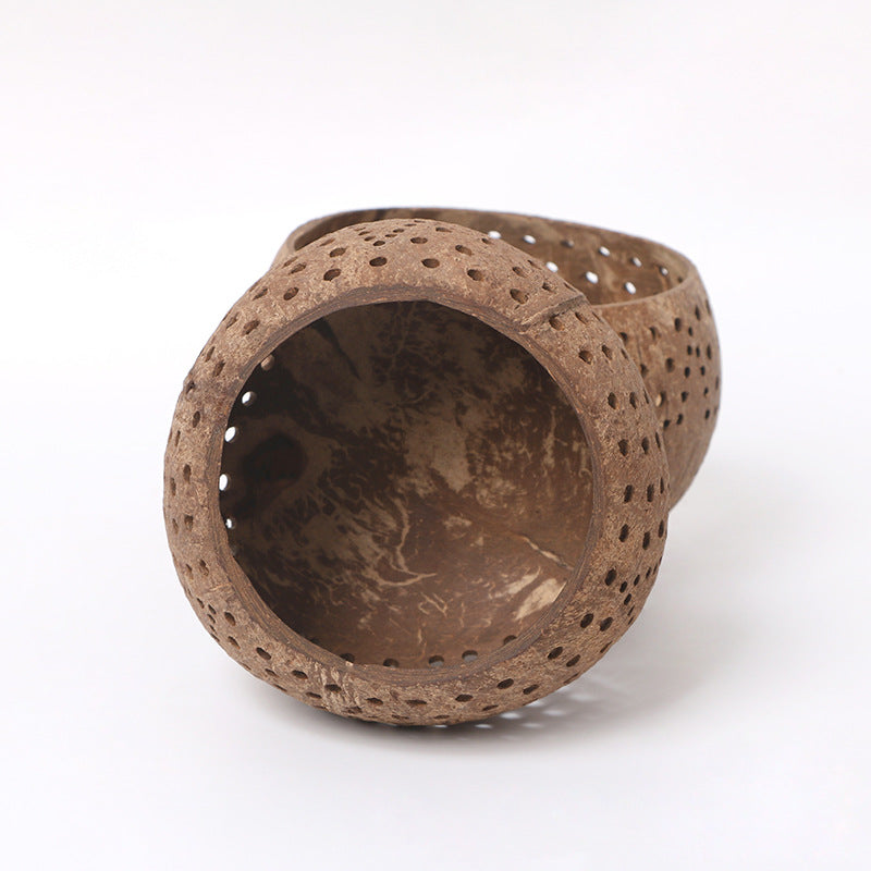 Coconut shell star candle cup