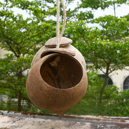 Natural coconut shell bird nest