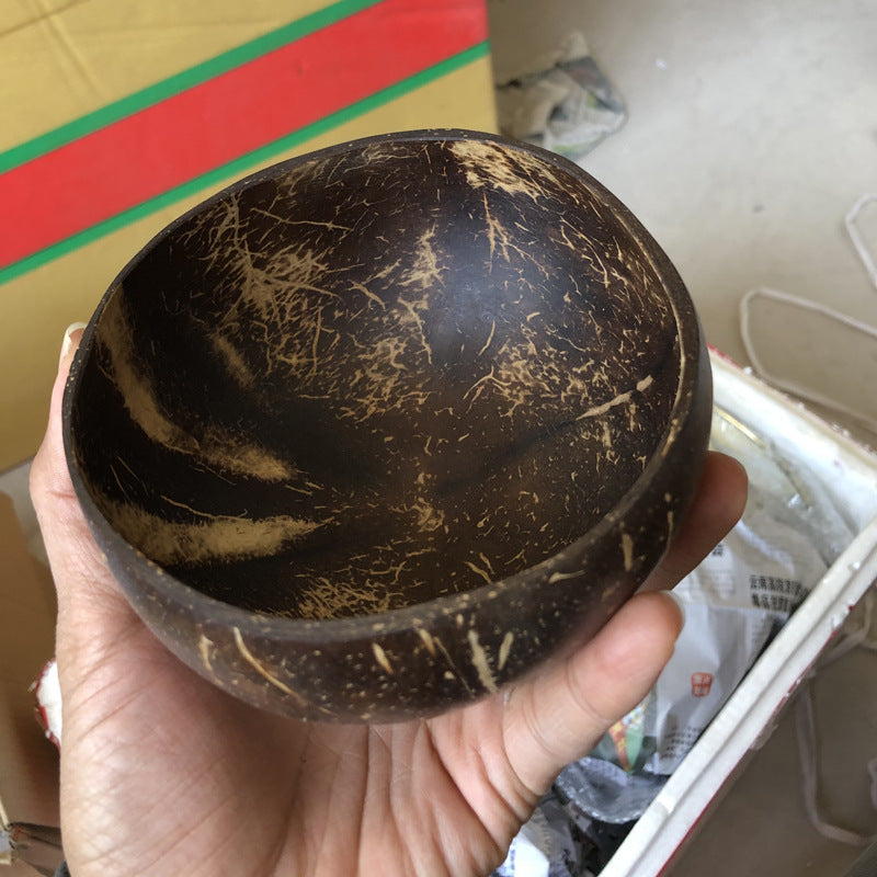 Coconut Bowl and Wenge Wood Spoon Set