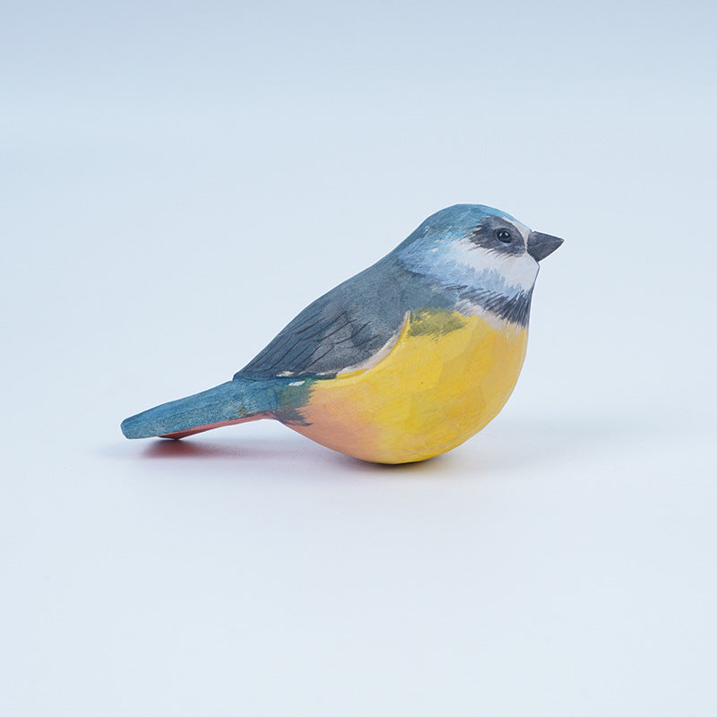 Handcrafted Carvings  Titmouse Figurines