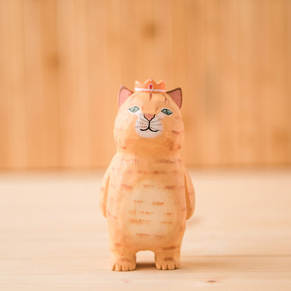 Creative hand-carved painted cat Figurine