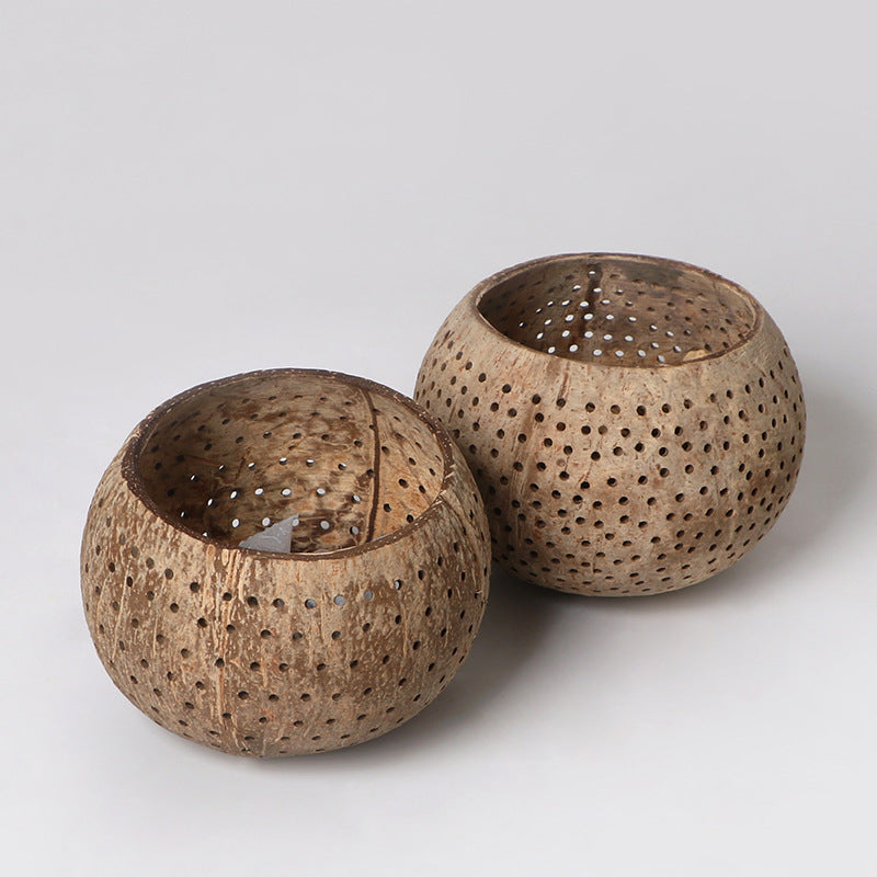 Coconut shell Starry candle cup