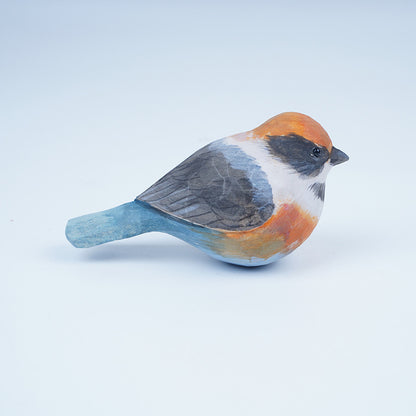 Handcrafted Carvings  Titmouse Figurines