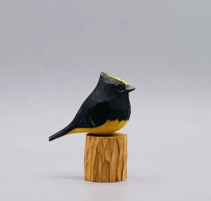 Hand Carved Titmouse Figurines