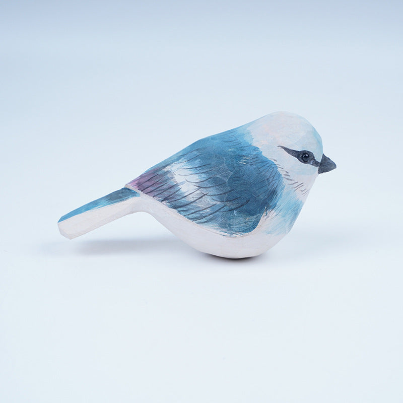 Handcrafted Carvings  Titmouse Figurines