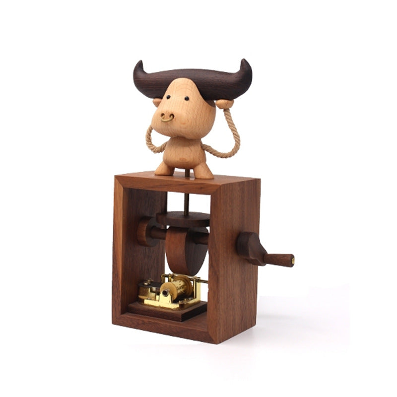 Cute Wooden Cattle Music Box