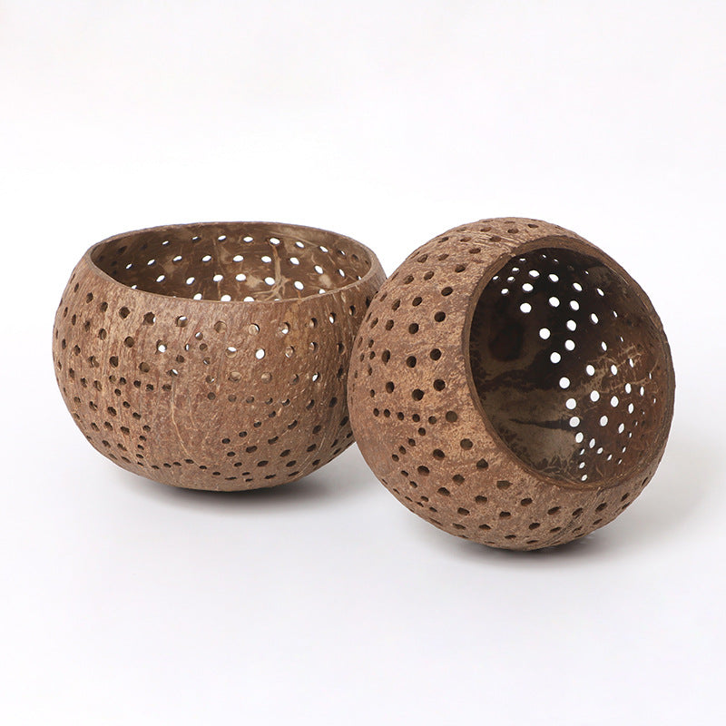 Coconut shell star candle cup