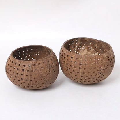 Coconut shell star candle cup