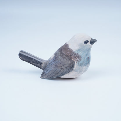 Handcrafted Carvings  Titmouse Figurines