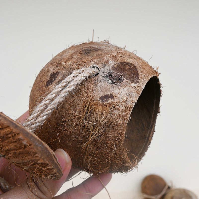 Natural coconut shell bird nest