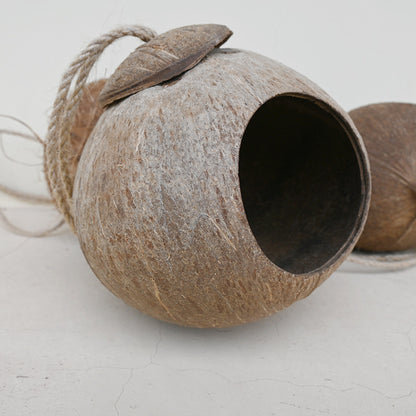 Natural coconut shell bird nest