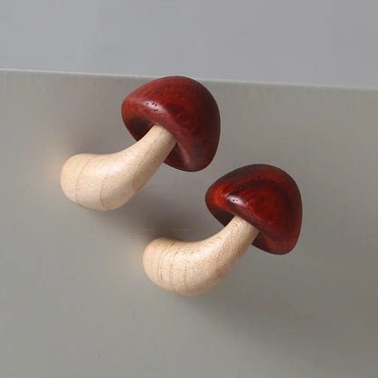 Wooden Carving Magnetic Creative Crafts Decoration Home Accessories Solid Wood Mushroom fridge magnet - chicnests