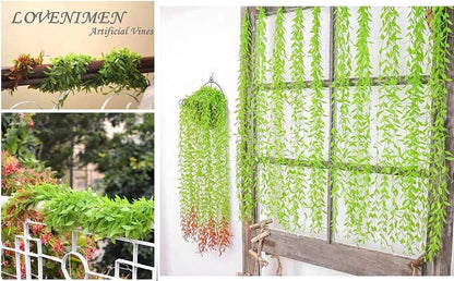 Simulation weeping willow wall hanging artificial rattan - chicnests