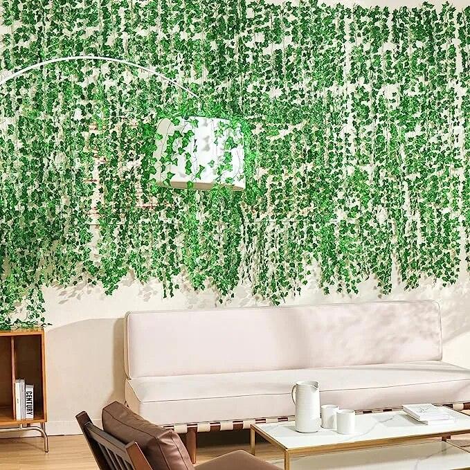 Artificial Ivy Vine Green Plant Wall Hanging Vine Shade Green Strips Wedding Party Garden Home Decor Simulation Vine - chicnests