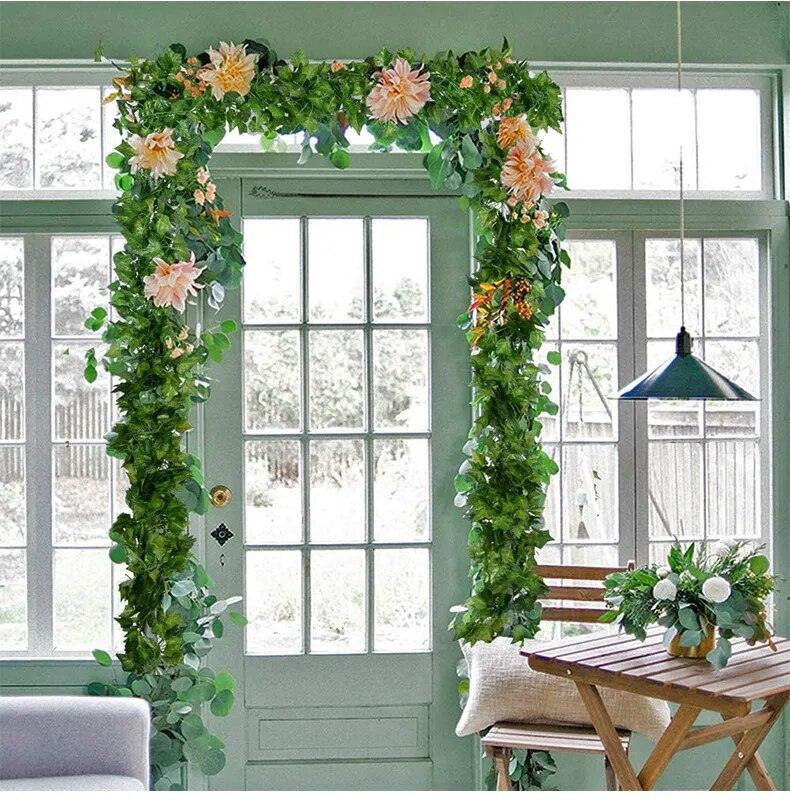 Artificial Ivy Vine Green Plant Wall Hanging Vine Shade Green Strips Wedding Party Garden Home Decor Simulation Vine - chicnests