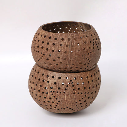 Coconut shell star candle cup