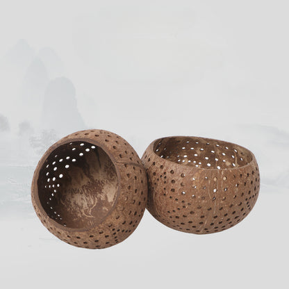 Coconut shell star candle cup