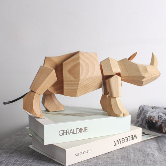 Rustic Rhinoceros Decoration