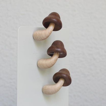 Wooden Carving Magnetic Creative Crafts Decoration Home Accessories Solid Wood Mushroom fridge magnet - chicnests