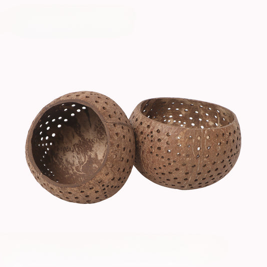 Coconut shell star candle cup