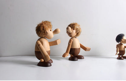 Charming Wooden Doll Ornaments