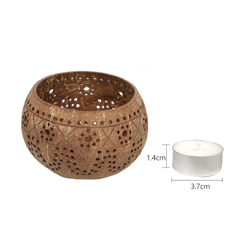 Coconut shell plum candle cup