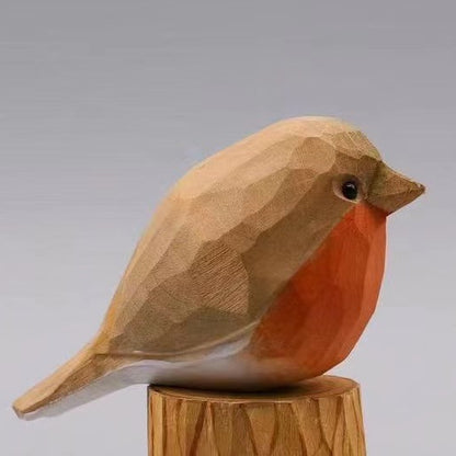 Unique Hand Carved Sparrow Figurines