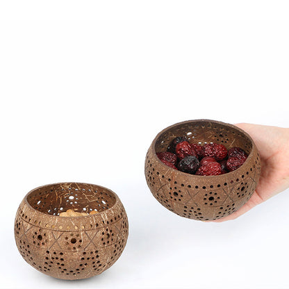 Coconut shell plum candle cup