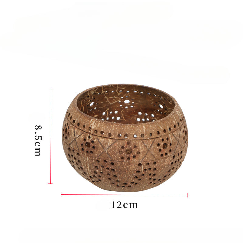 Coconut shell plum candle cup